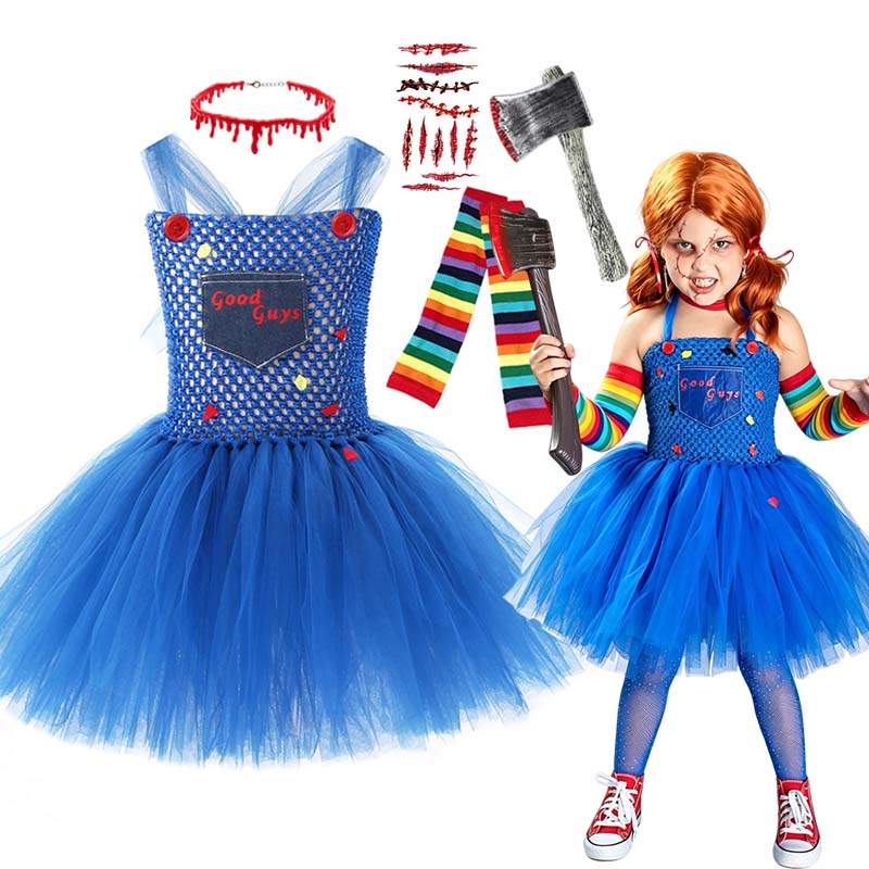 Baby Clothing Europe - Girls Halloween Scary Doll Cosplay Costume