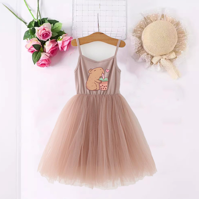 Baby Z Clothing - Capybara Girls Dresses Anime Printed Cute