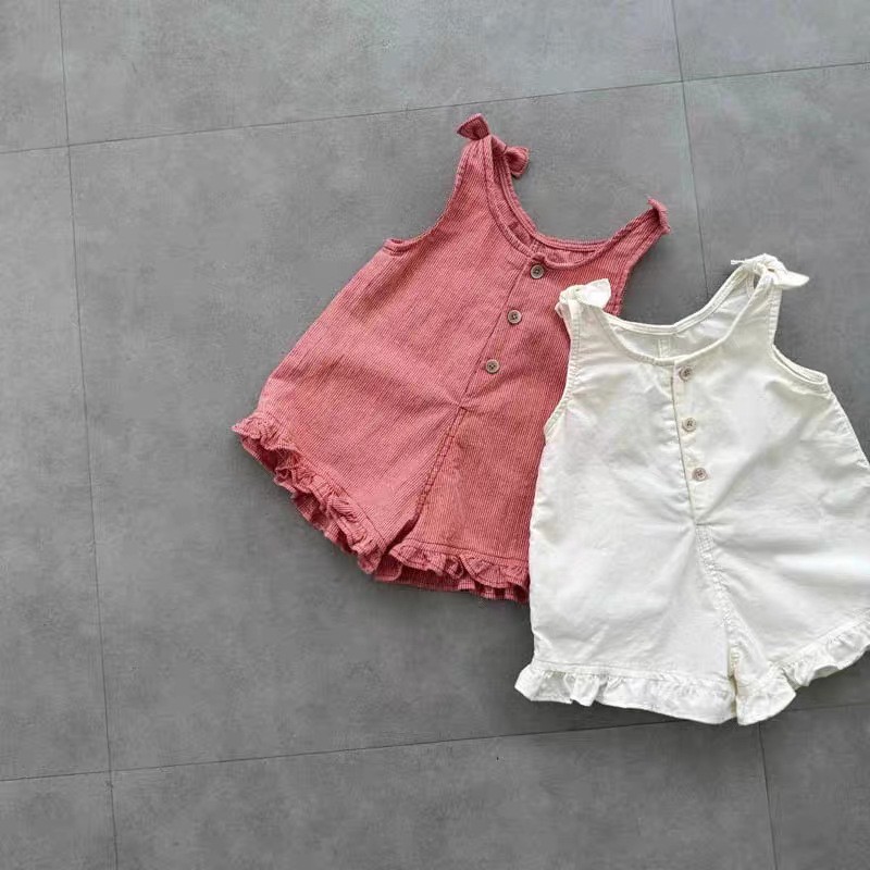 Baby Z Clothing - HY2831 Girls Summer Romper with Bib