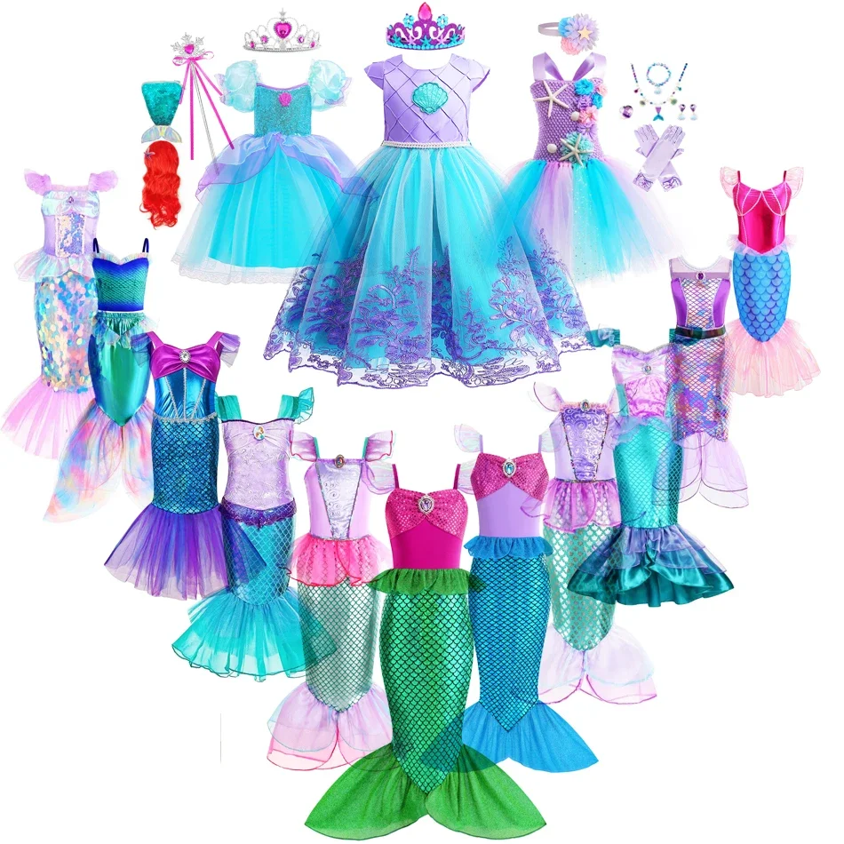 Mermaid Dress Girls Kids Cospl - Baby Clothing Europe 评论和价格