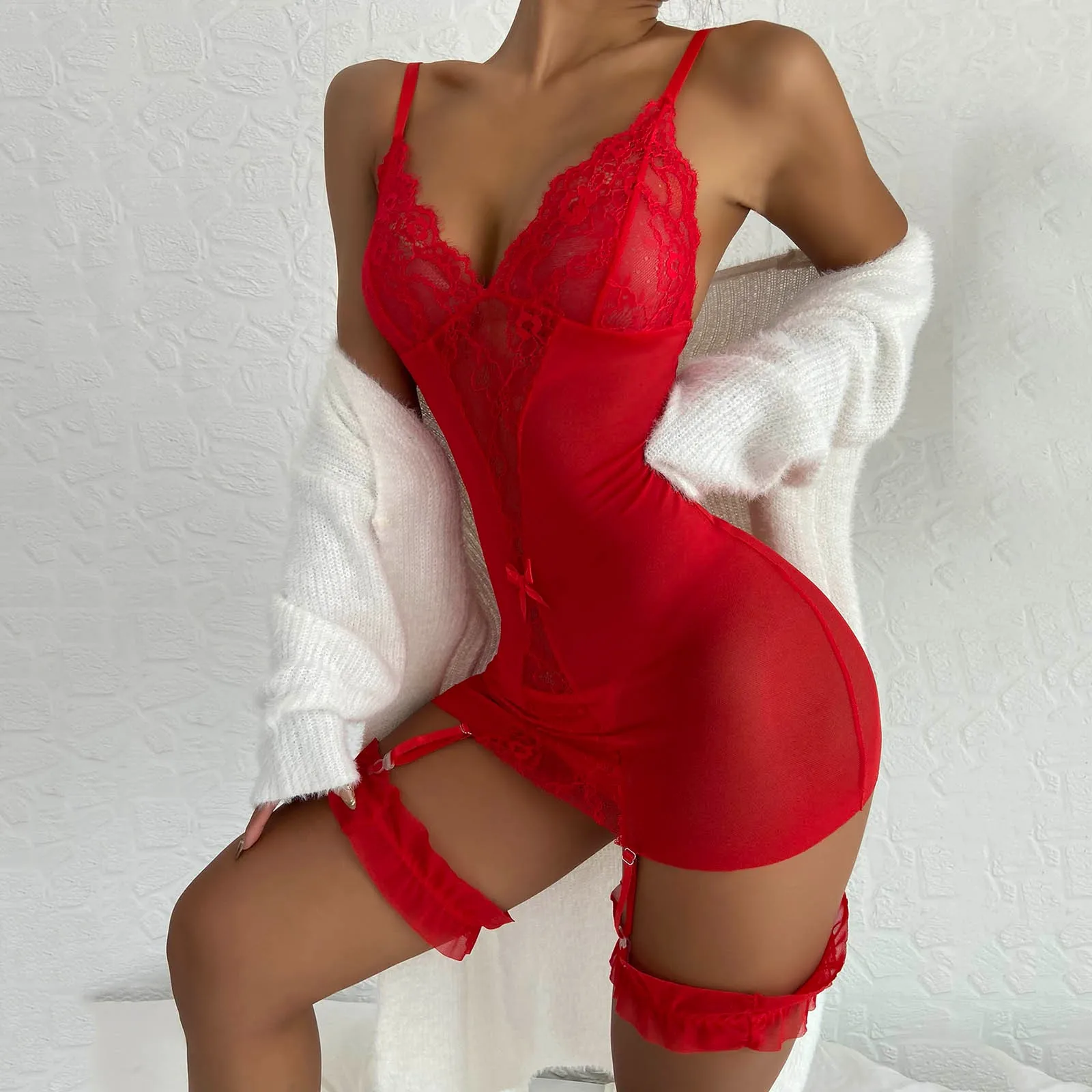 Sexy Women Lace Nightie Gown L - Baby Gown Nightwear 评论和价格