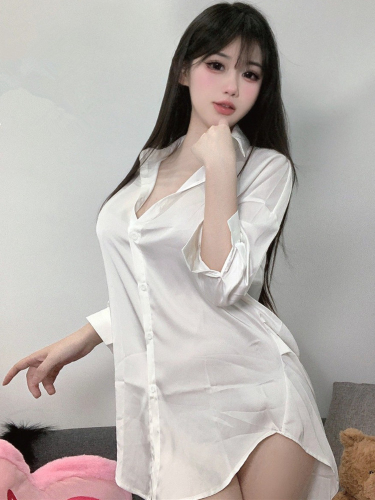 Fashion White Color Shirt Pers - Baby Gown Nightwear 评论和价格
