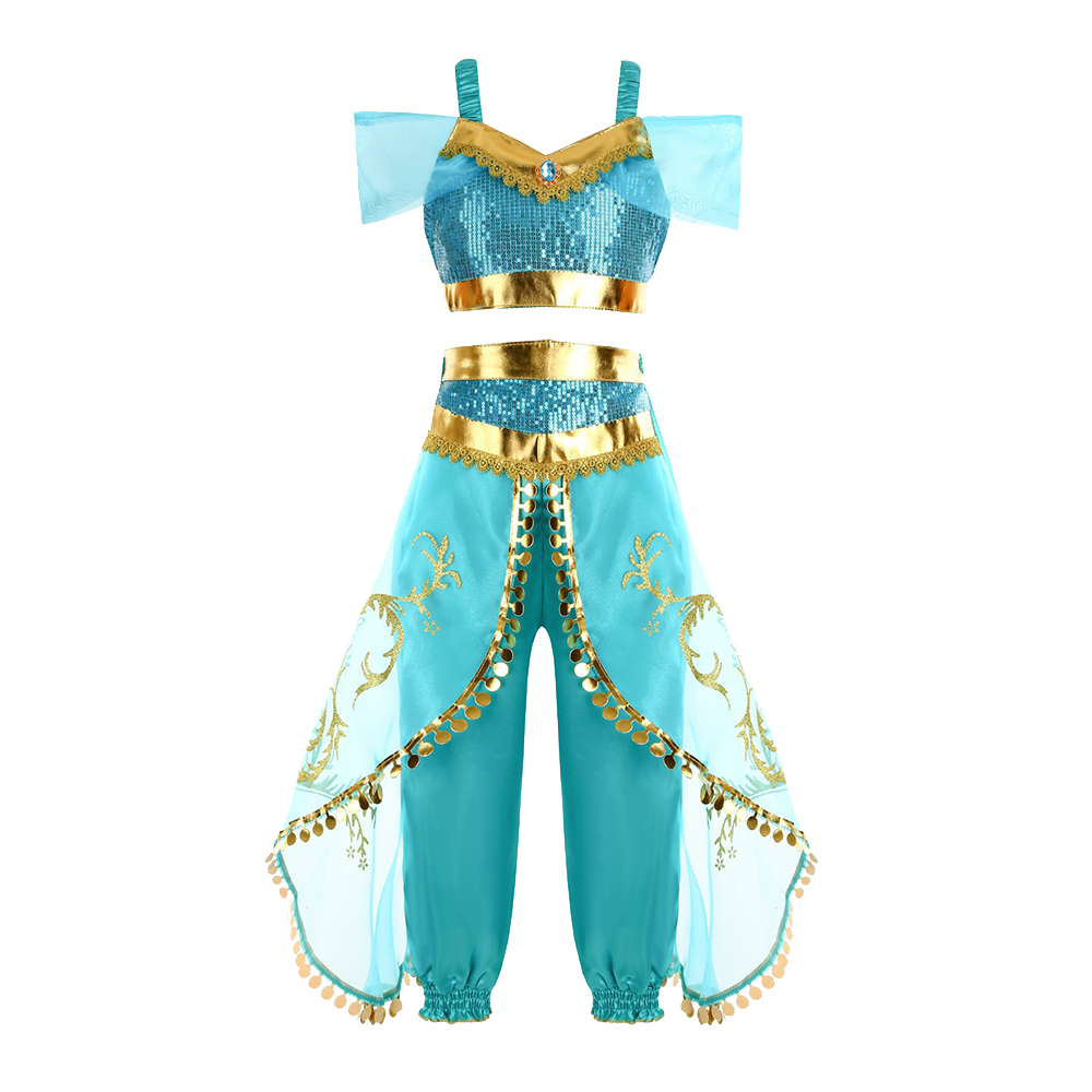 Girls Jasmine Fantasy Costume  - Baby Q Clothing 评论和价格