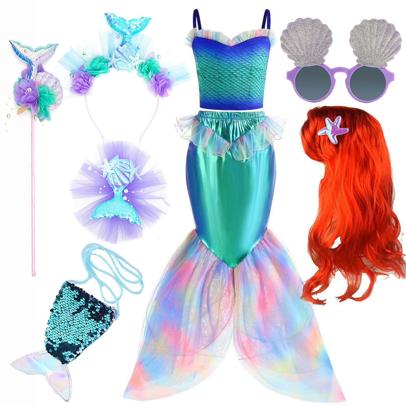 Disney Mermaid Dress Up Costum - Baby Q Clothing 评论和价格
