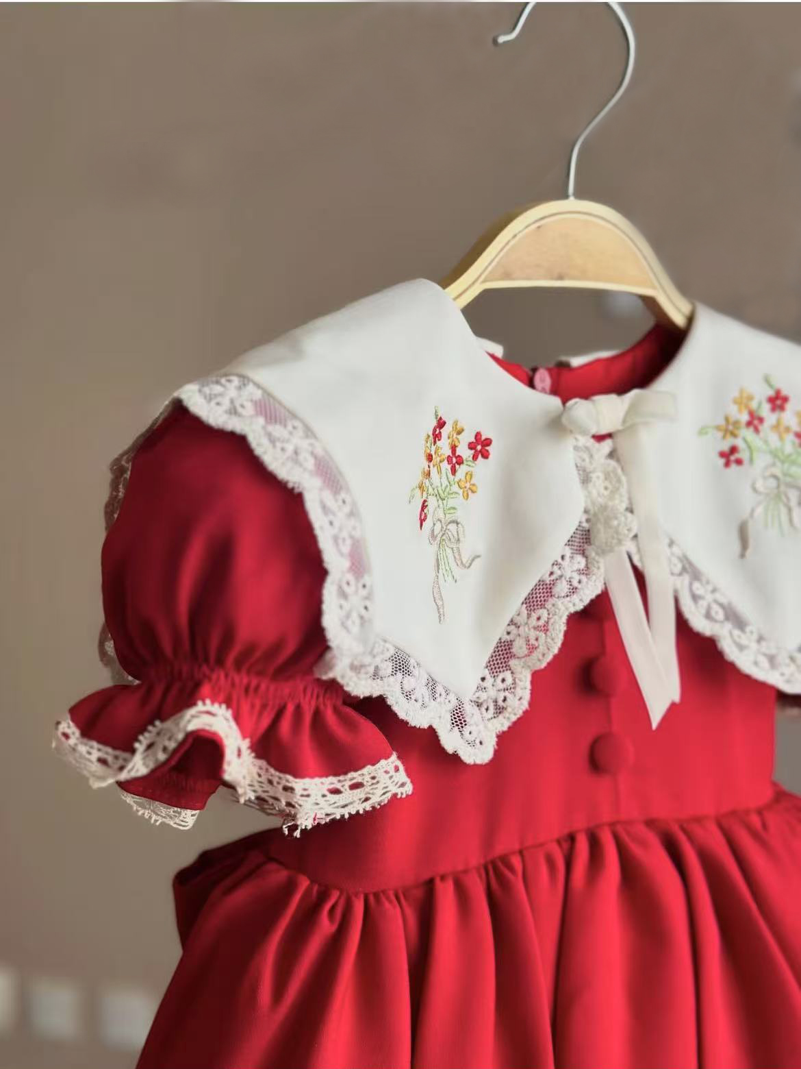0-12Y Baby Girl Summer Red Emb - Baby Z Clothing 评论和价格
