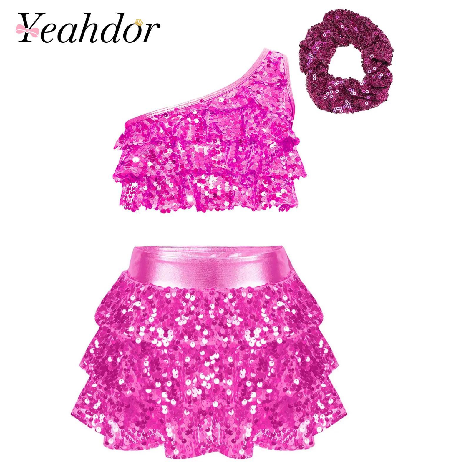 Kids Girls Shiny Sequins Latin - Baby Q Clothing 评论和价格