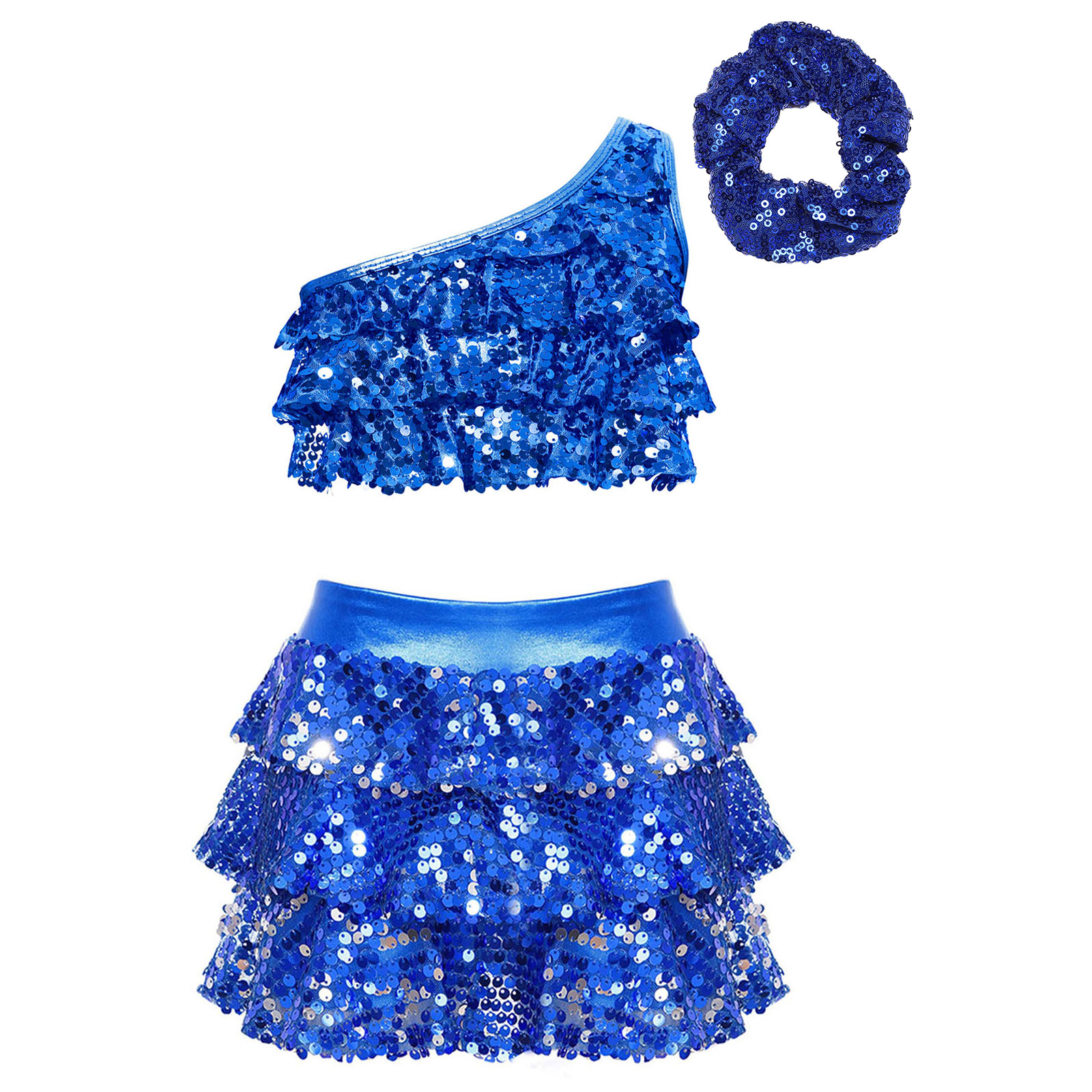 Kids Girls Shiny Sequins Latin - Baby Q Clothing 评论和价格