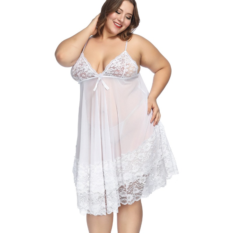 S-7XL Plus Size Sexy Strap Nig - Baby Gown Nightwear 评论和价格
